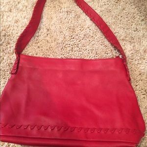 Red leather purse